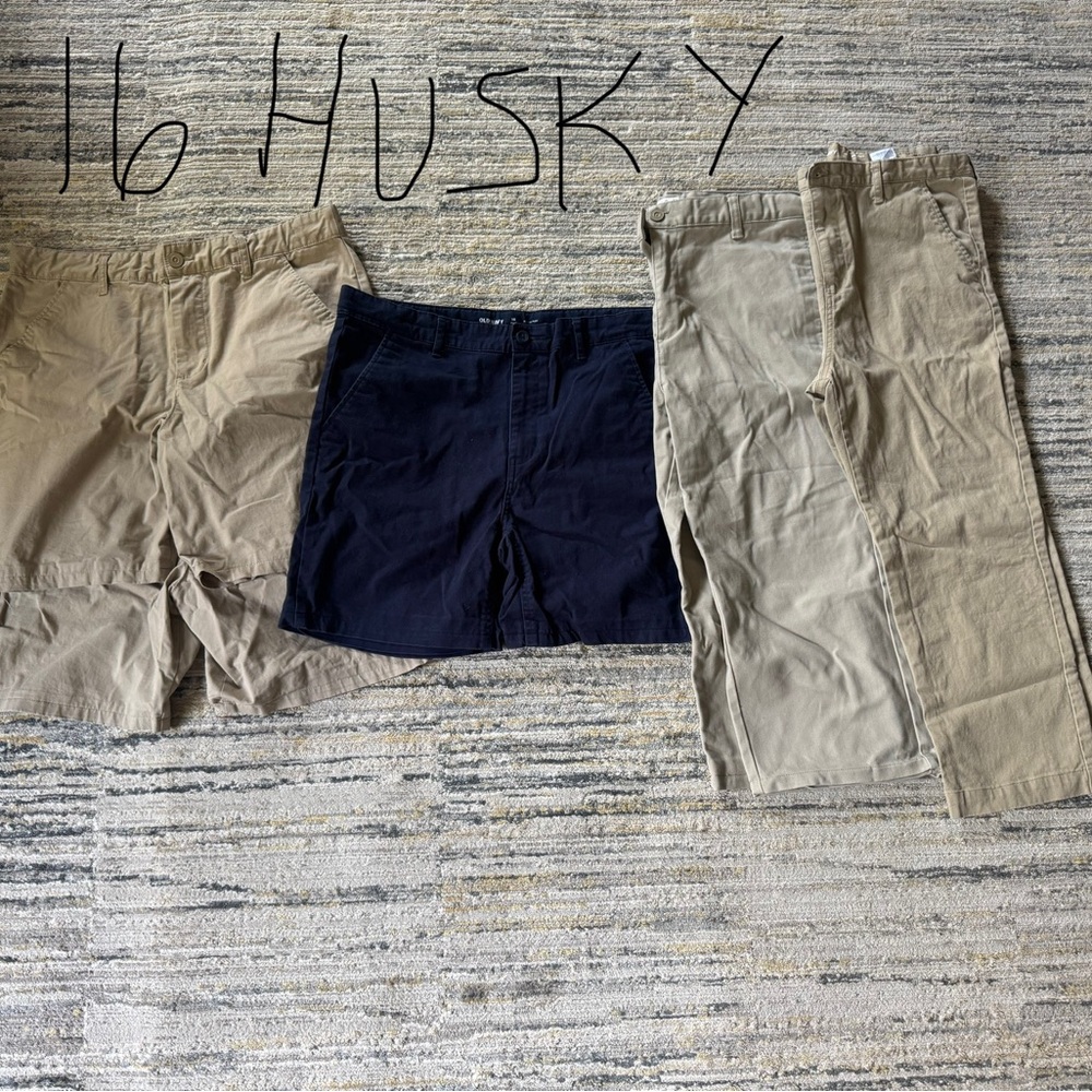 Boys 16 Husky chino shorts and pants set